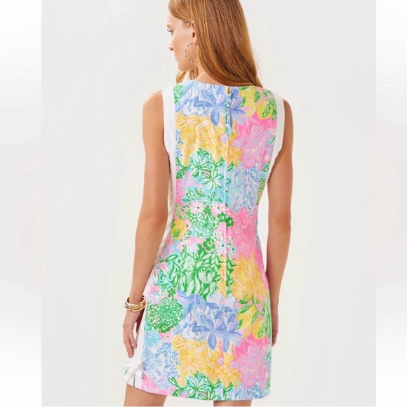 NWT Lilly Pulitzer Sz 4 Beckler Shift Dress Multi Bright Delight Patch Ret.$198 - Picture 2 of 5